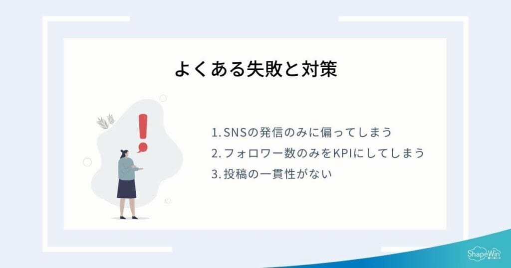 SNS活用でよくある失敗と対策＿インフォグラッフィック
